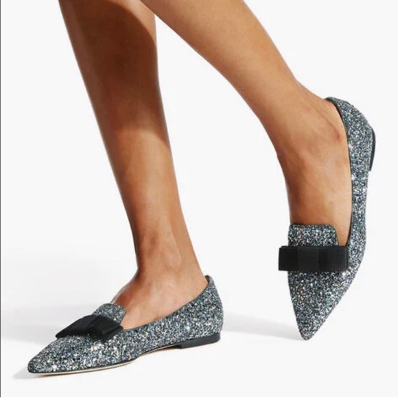 Jimmy Choo Gala Glitter Flats - Picture 15 of 16